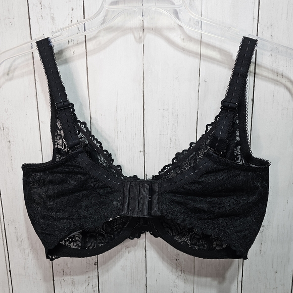 DELIMIRA W578 Women's Black Lace Minimizer Full Figure Bra Underwire Size 36I. - Picture 4 of 7